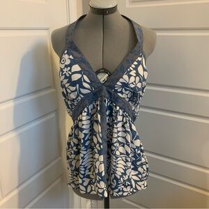 Walter Halter Style Floral Top in Silk, Size Large